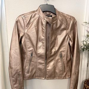 Baccini faux Leather Jacket Rose Gold